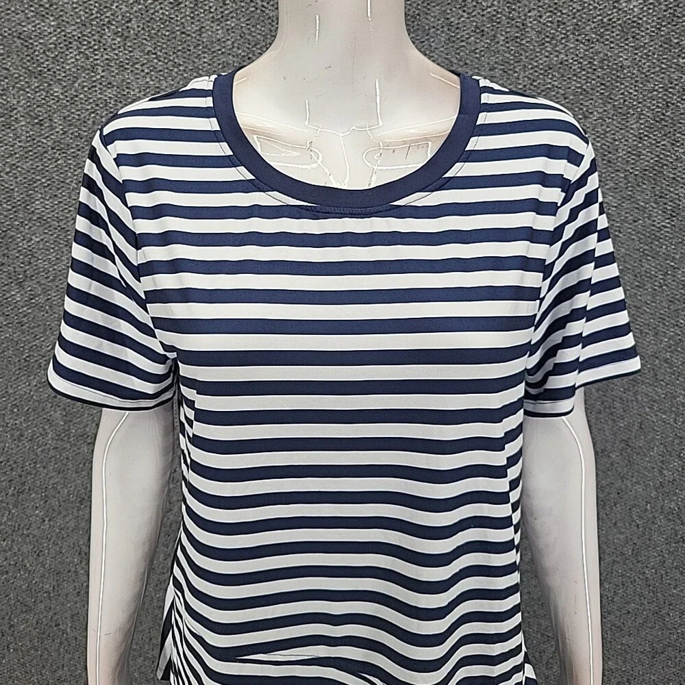 Cuddl Duds Womens Flexwear Asymmetric Hem Top Medium Size Tee Shirt